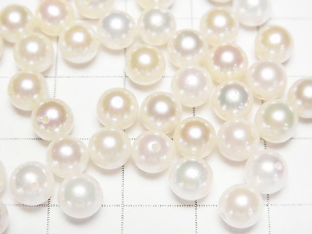 [Video] Japanese Akoya Pearl AAA- Round 6mm White [Half Drilled Hole] 5pcs