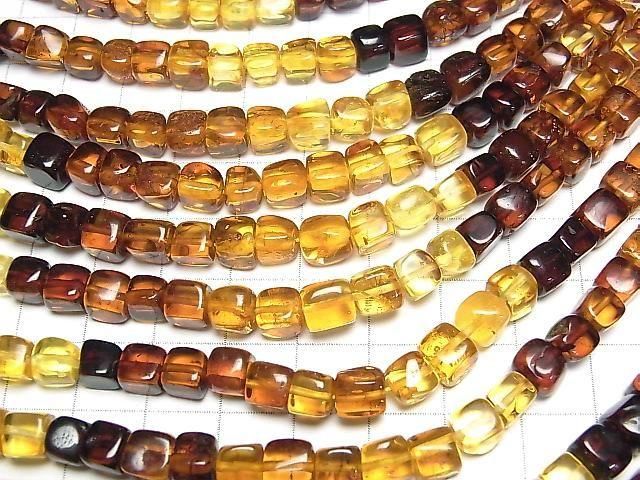 [Video] Baltic Amber Square-Nugget [Color Gradation] 1strand beads (aprx.14inch/34cm)