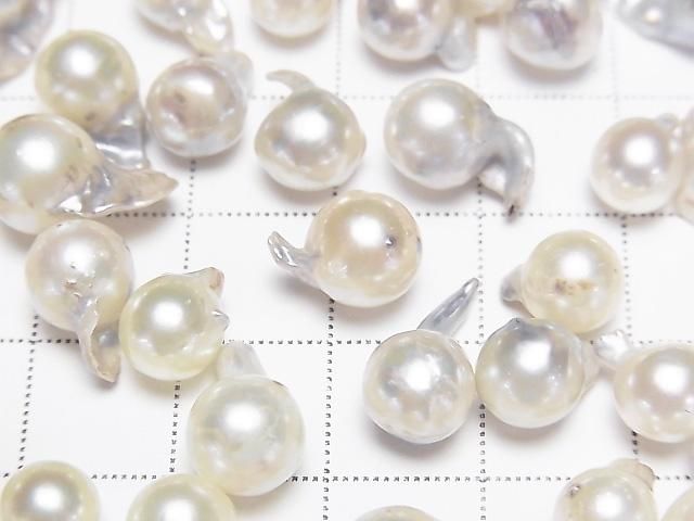 [Video] Akoya Pearls, Baroque Fins, 6.5-9mm, White Silver, Untreated, 3pcs
