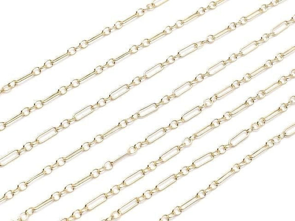 14KGF Figaro (long and short) chain 4.6x1.6mm 10cm
