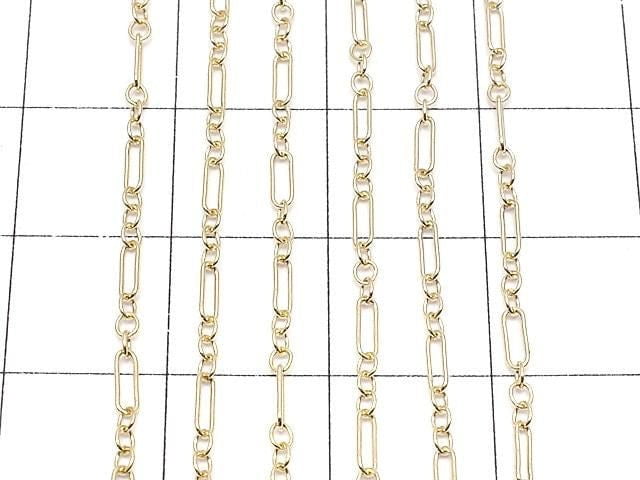 14KGF Figaro (long and short) chain 4.6x1.6mm 10cm