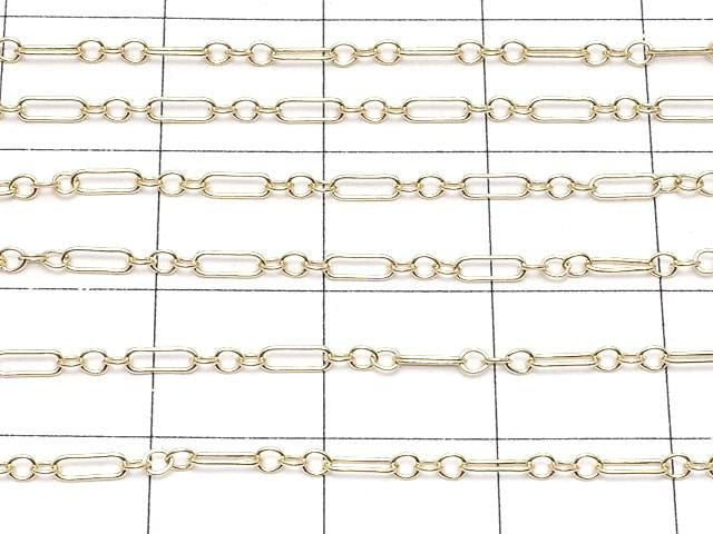 14KGF Figaro (long and short) chain 4.6x1.6mm 10cm