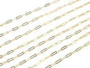14KGF Long Cable Paper Clip Chain 2.0mm [40cm][45cm] Necklace 1pc