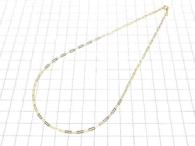 14KGF Long Cable Paper Clip Chain 2.0mm [40cm][45cm] Necklace 1pc