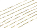 14KGF Long Cable Paper Clip Chain 1.75mm [40cm][45cm][50cm] Necklace 1pc