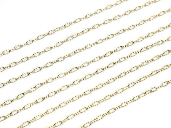 14KGF Long Cable Paper Clip Chain 1.75mm [40cm][45cm][50cm] Necklace 1pc