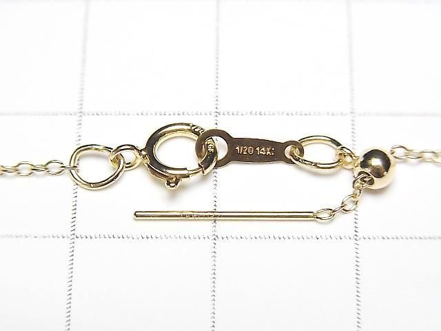 [Video] 14KGF Flat Curb Chain with Slide Adjuster 1.0mm [55.88cm] Necklace 1pc