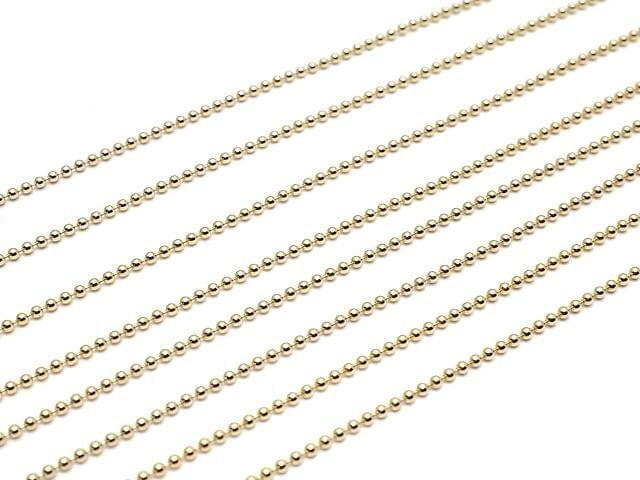 [Video] 14KGF Ball Chain with Slide Adjuster 1.0mm [46cm] Necklace 1pc