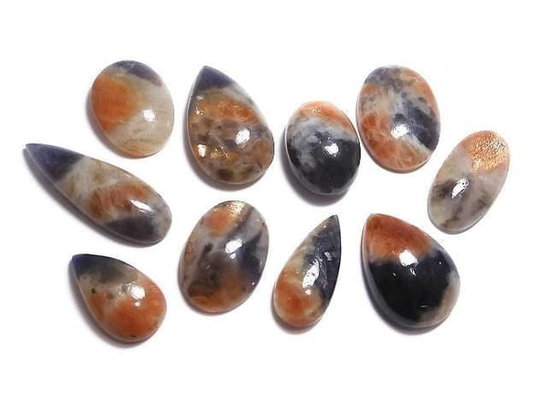 [Video][One of a kind] Iolite Sunstone AAA- Cabochon 10pcs Set NO.17