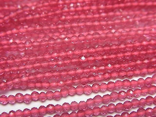 High Quality! Glass Beads Faceted Round 2mm Pink 1strand beads (aprx.13inch/32cm)
