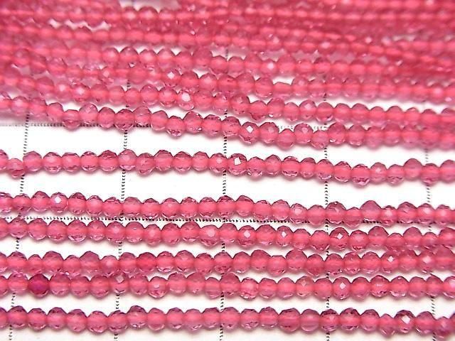 High Quality! Glass Beads Faceted Round 2mm Pink 1strand beads (aprx.13inch/32cm)