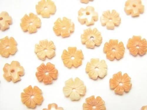 [Video] Orange Shell AAA Flower 6mm Center Hole 4pcs