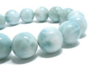 [Video][One of a kind] Larimar Pectolite AA++ Round 13mm Bracelet NO.20