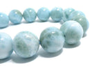 [Video][One of a kind] Larimar Pectolite AA++ Round 13mm Bracelet NO.23
