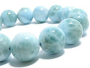 [Video][One of a kind] Larimar Pectolite AA++ Round 13mm Bracelet NO.24