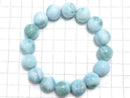 [Video][One of a kind] Larimar Pectolite AA++ Round 13mm Bracelet NO.24