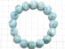 [Video][One of a kind] Larimar Pectolite AA++ Round 13mm Bracelet NO.25