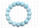 [Video][One of a kind] Larimar Pectolite AA++ Round 13mm Bracelet NO.26