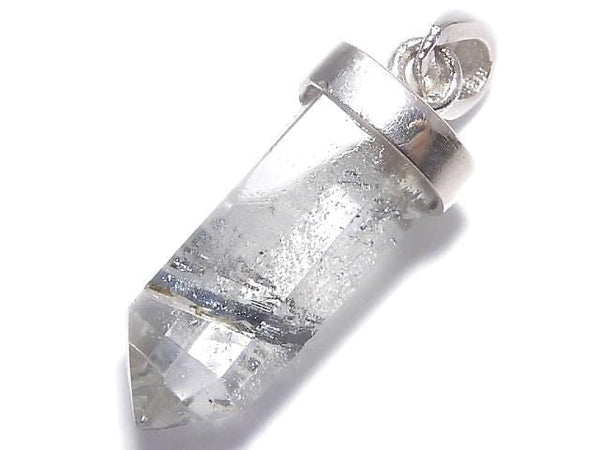 [Video][One of a kind] Stibnite in Quartz Pendant Silver925 NO.21
