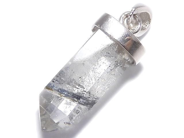 [Video][One of a kind] Stibnite in Quartz Pendant Silver925 NO.21