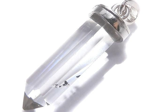 [Video][One of a kind] Stibnite in Quartz Pendant Silver925 NO.22