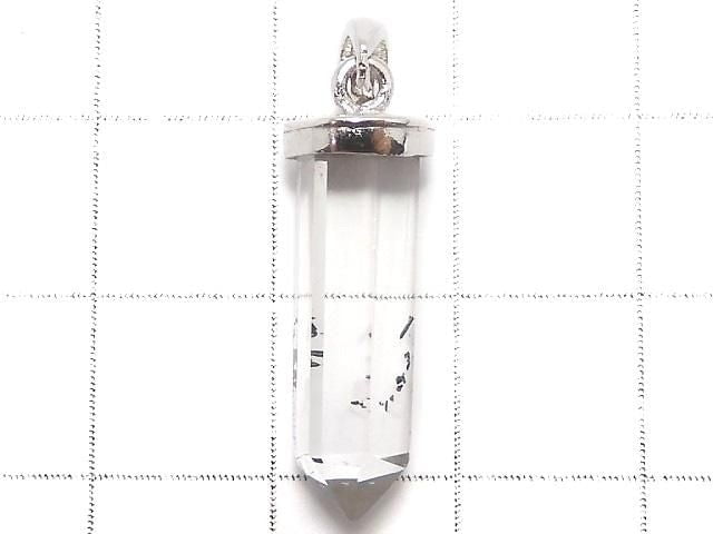 [Video][One of a kind] Stibnite in Quartz Pendant Silver925 NO.22