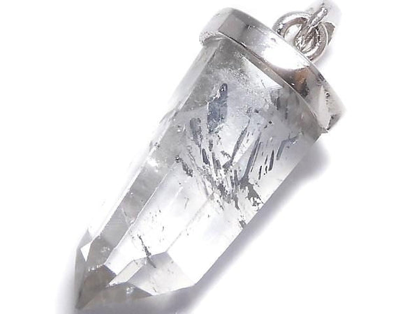 [Video][One of a kind] Stibnite in Quartz Pendant Silver925 NO.23