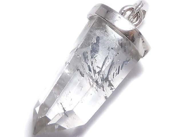[Video][One of a kind] Stibnite in Quartz Pendant Silver925 NO.23