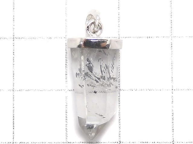 [Video][One of a kind] Stibnite in Quartz Pendant Silver925 NO.23