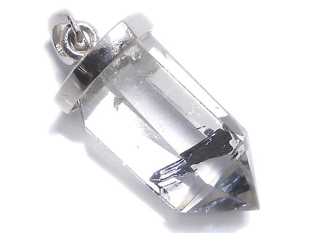 [Video][One of a kind] Stibnite in Quartz Pendant Silver925 NO.24
