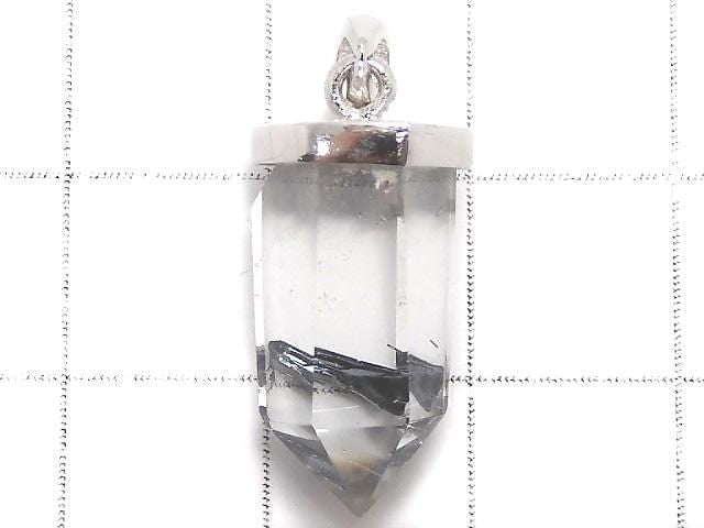[Video][One of a kind] Stibnite in Quartz Pendant Silver925 NO.24