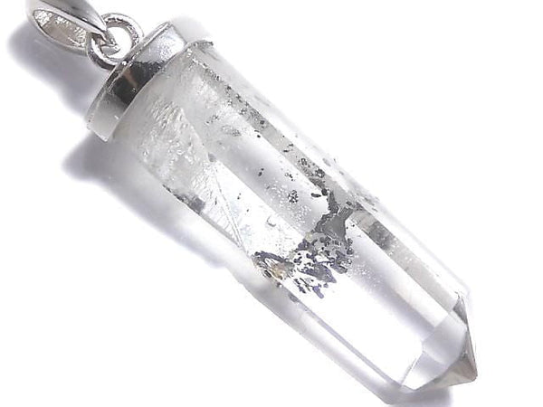 [Video][One of a kind] Stibnite in Quartz Pendant Silver925 NO.26