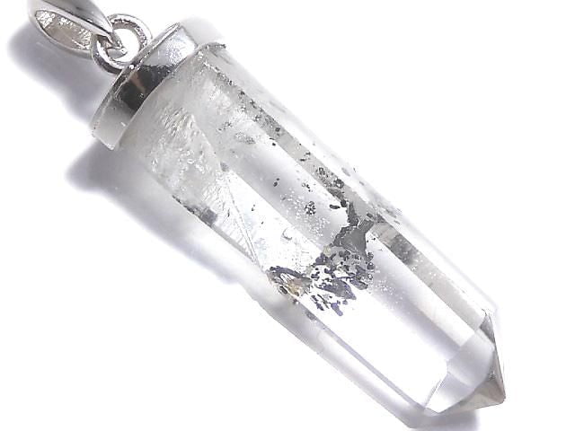 [Video][One of a kind] Stibnite in Quartz Pendant Silver925 NO.26