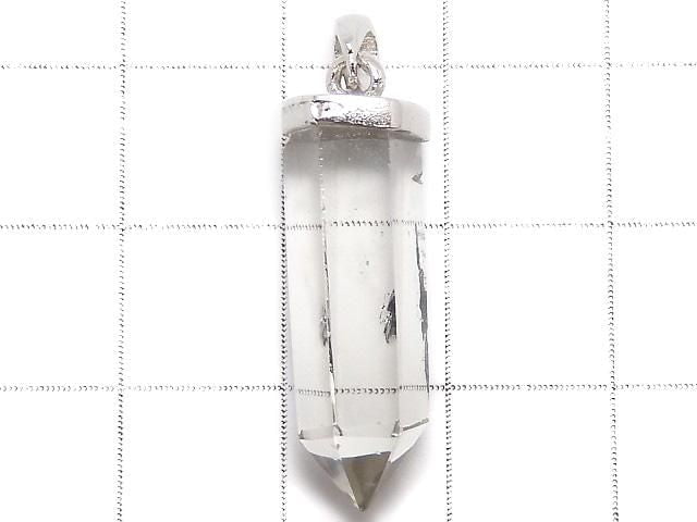 [Video][One of a kind] Stibnite in Quartz Pendant Silver925 NO.27