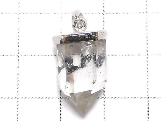 [Video][One of a kind] Stibnite in Quartz Pendant Silver925 NO.28