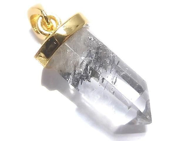 [Video][One of a kind] Stibnite in Quartz Pendant 18KGP NO.30