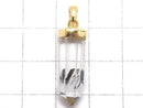 [Video][One of a kind] Stibnite in Quartz Pendant 18KGP NO.34