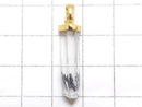 [Video][One of a kind] Stibnite in Quartz Pendant 18KGP NO.36