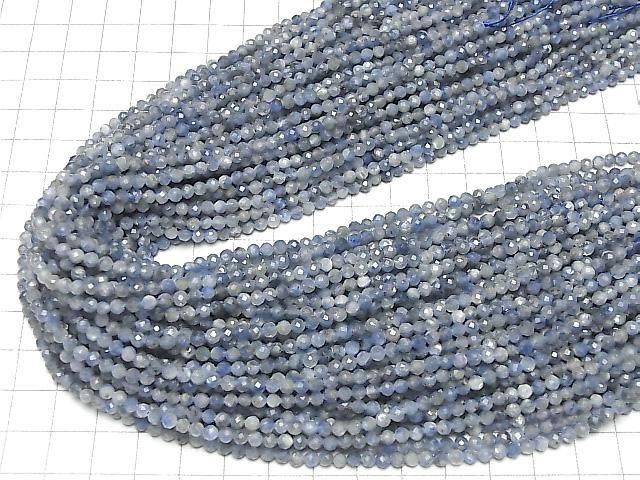 [Video]High Quality! Kyanite AA+ Faceted Round 3mm 1strand beads (aprx.15inch/36cm)
