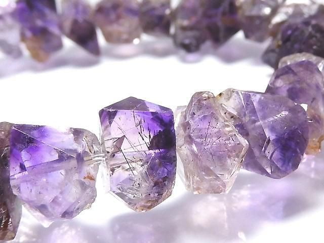 [Video][One of a kind] Elestial Quartz AA++ Rough Nugget Bracelet NO.4