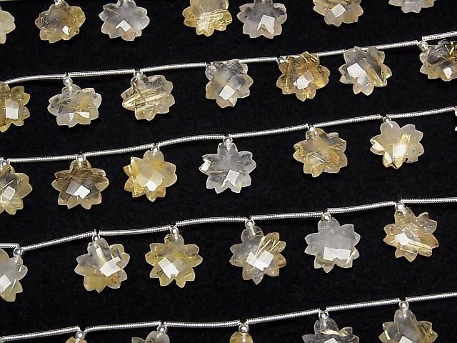 [Video]Rutilated Quartz AA+ Flower Shape 1strand (6pcs)