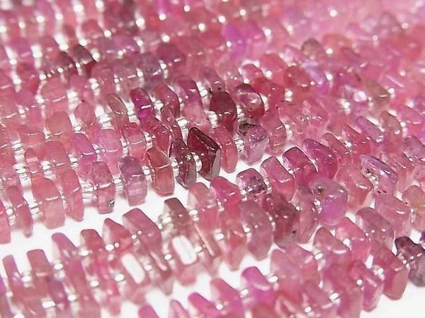 [Video] Pink Sapphire AA++ Square Roundel (Disc) 1strand beads (aprx.5inch/13cm)