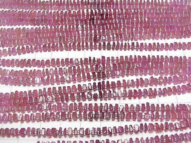 [Video] Pink Sapphire AA++ Square Rondelle (Disc) 1strand beads (aprx.5inch/13cm)