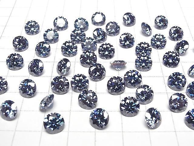 [Video] Moissanite AAA Loose stone Round Faceted 8x8mm [Dark Blue] 1pc