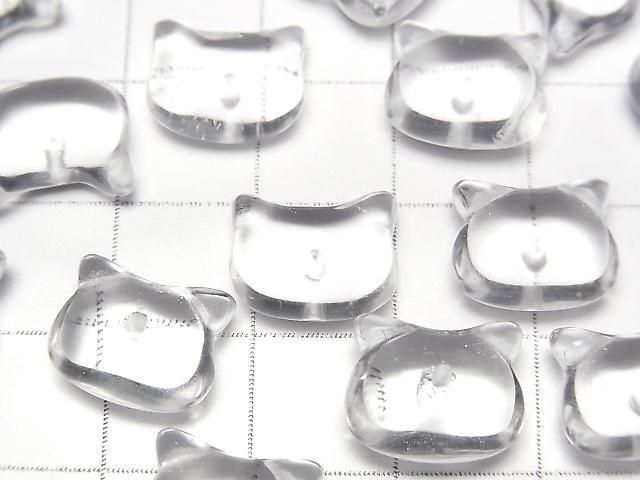 [Video] Crystal AA++ Cat Motif 10x12mm [Half Drilled Hole (Back)] 2pcs