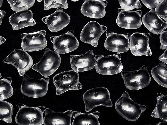 [Video] Crystal AA++ Cat Motif 10x12mm [Half Drilled Hole (Back)] 2pcs