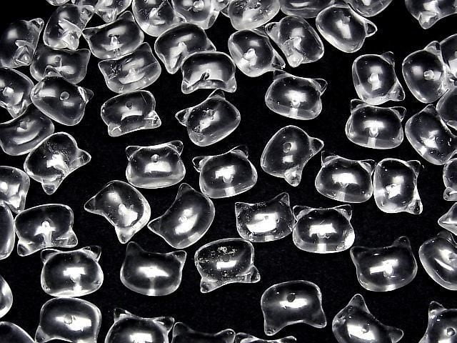 [Video] Crystal AA++ Cat Motif 10x12mm [Half Drilled Hole (Back)] 2pcs