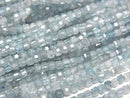 [Video]High Quality! Natural Blue Zircon AA+ Cube Shape 2x2x2mm half or 1strand beads (aprx.15inch/36cm)