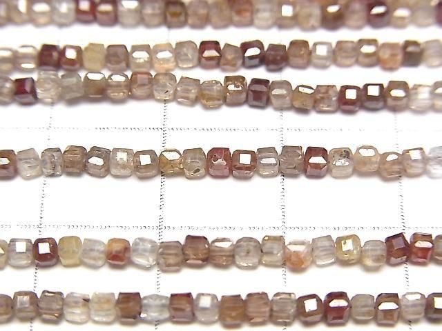 [Video]High Quality! Natural Brown Zircon AA Cube Shape 2x2x2mm 1strand beads (aprx.15inch/36cm)