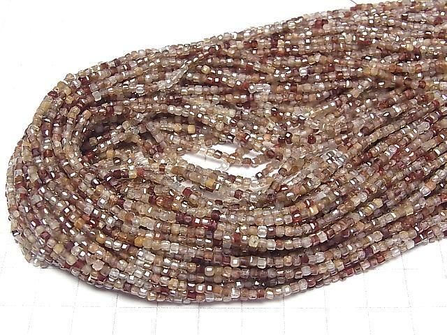 [Video]High Quality! Natural Brown Zircon AA Cube Shape 2x2x2mm 1strand beads (aprx.15inch/36cm)